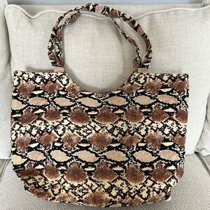 Snakeskin print tote bag Tan black NWOT 3 for $20